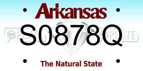 S0878Q Arkansas License Plate