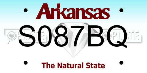 S087BQ Arkansas License Plate