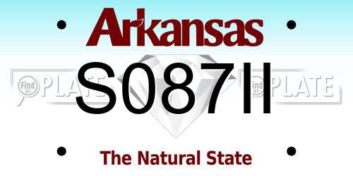 S087II Arkansas License Plate