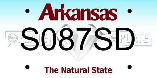 S087SD Arkansas License Plate