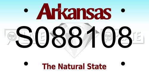 S088108 Arkansas License Plate