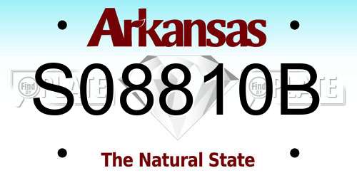 S08810B Arkansas License Plate