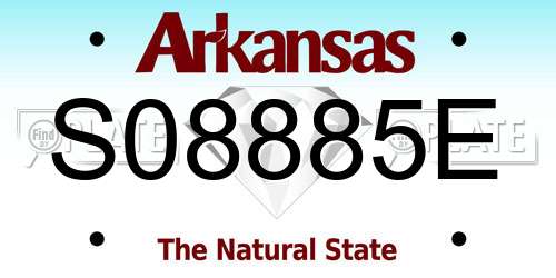 S08885E Arkansas License Plate