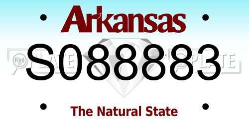 S088883 Arkansas License Plate