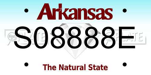 S08888E Arkansas License Plate