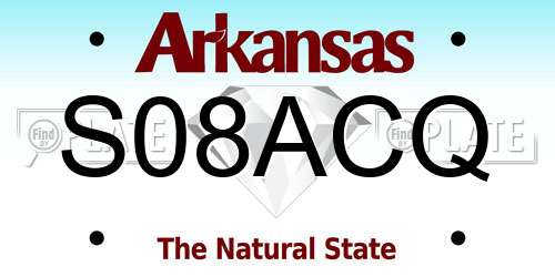 S08ACQ Arkansas License Plate