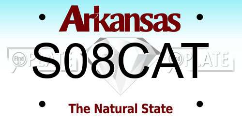 S08CAT Arkansas License Plate