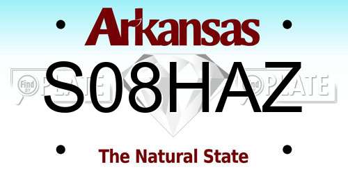 S08HAZ Arkansas License Plate