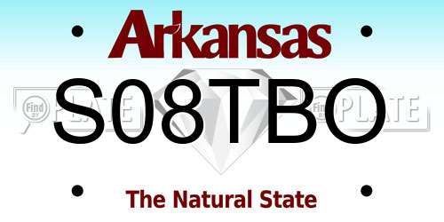 S08TBO Arkansas License Plate