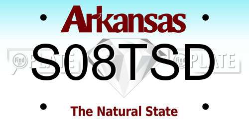 S08TSD Arkansas License Plate