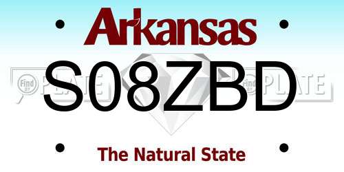 S08ZBD Arkansas License Plate
