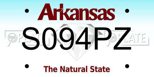 S094PZ Arkansas License Plate