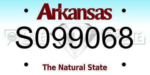 S099068 Arkansas License Plate