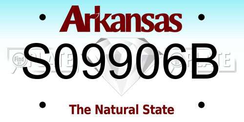 S09906B Arkansas License Plate