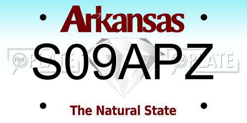 S09APZ Arkansas License Plate