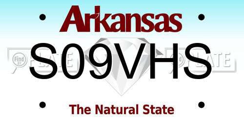 S09VHS Arkansas License Plate
