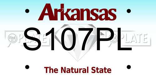 S107PL Arkansas License Plate