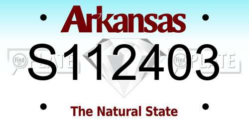 S112403 Arkansas License Plate