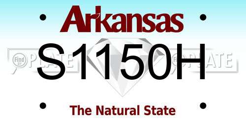 S1150H Arkansas License Plate