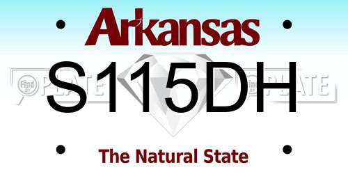 S115DH Arkansas License Plate