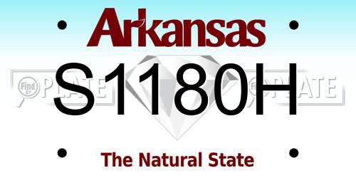 S1180H Arkansas License Plate