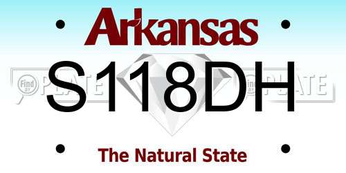S118DH Arkansas License Plate