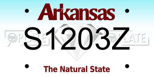 S1203Z Arkansas License Plate
