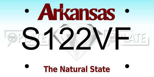S122VF Arkansas License Plate