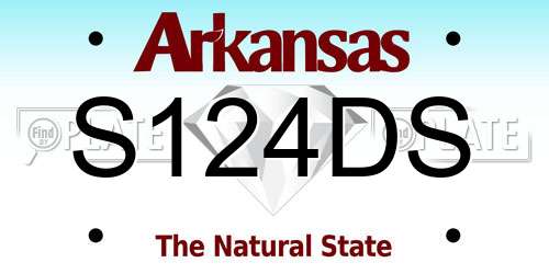 S124DS Arkansas License Plate