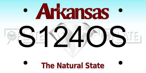 S124OS Arkansas License Plate