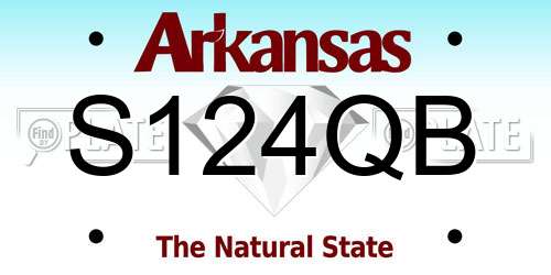 S124QB Arkansas License Plate