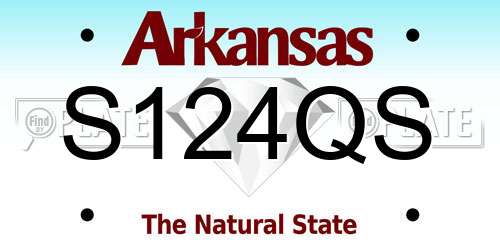 S124QS Arkansas License Plate