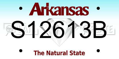 S12613B Arkansas License Plate