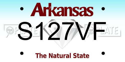 S127VF Arkansas License Plate