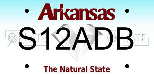 S12ADB Arkansas License Plate