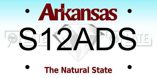 S12ADS Arkansas License Plate