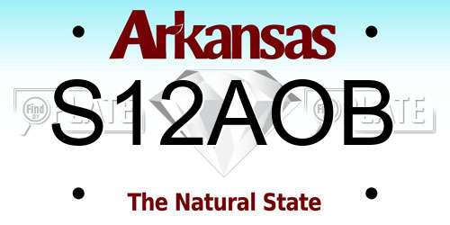 S12AOB Arkansas License Plate