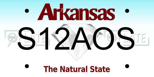 S12AOS Arkansas License Plate