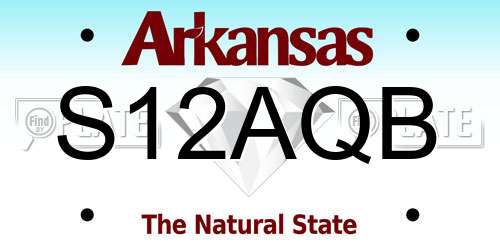 S12AQB Arkansas License Plate