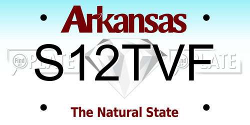 S12TVF Arkansas License Plate