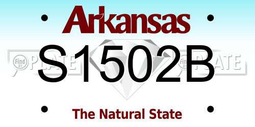 S1502B Arkansas License Plate