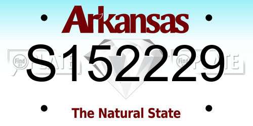 S152229 Arkansas License Plate