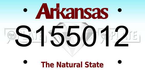 S155012 Arkansas License Plate