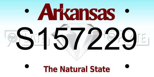 S157229 Arkansas License Plate