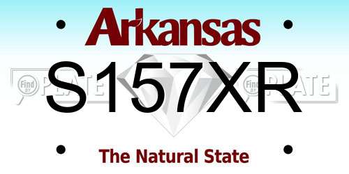 S157XR Arkansas License Plate
