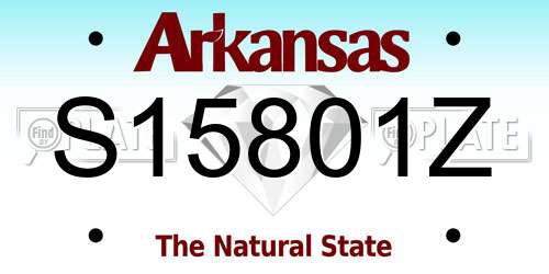 S15801Z Arkansas License Plate