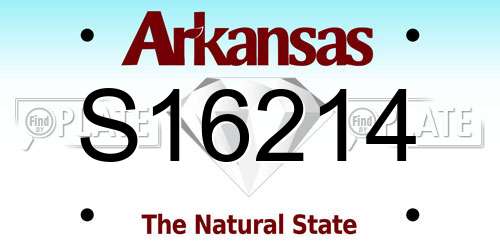 S16214 Arkansas License Plate
