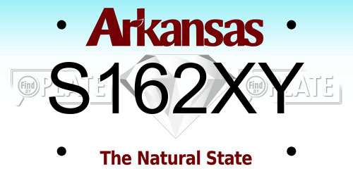 S162XY Arkansas License Plate