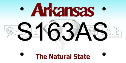 S163AS Arkansas License Plate