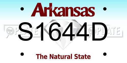 S1644D Arkansas License Plate